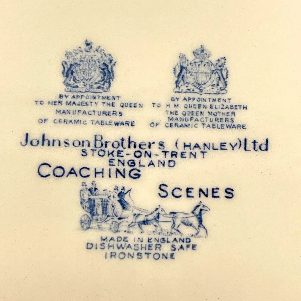 Johnson Brothers (Hanley) Ltd. Blue and White Coaching Scenes 10